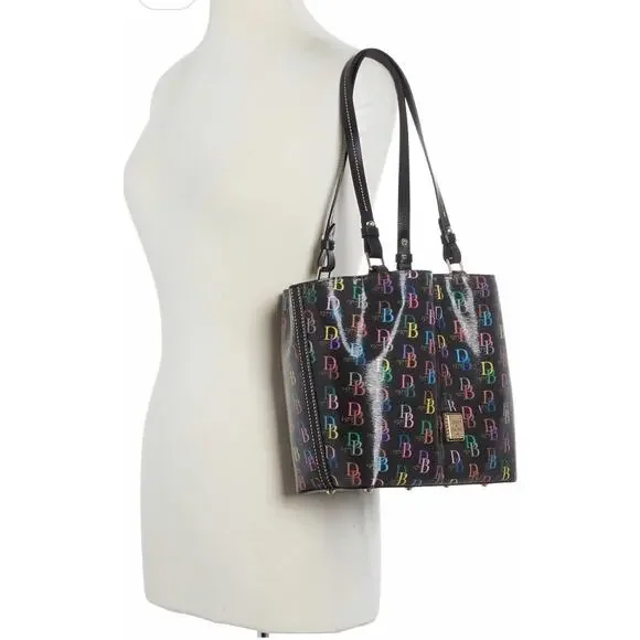 Dooney & Bourke Handbag DB75 Multi Small Flynn Shoulder Bag Black - Picture 3 of 11